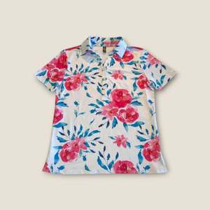 Preloved Tops: H&H Polo – Pink & White Floral Polo (8)