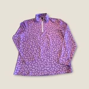 Mauve Animal Print Quarter Zip – (S)