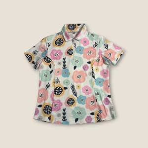 Preloved: Robbie Brown Floral Polo Top (M)