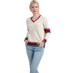 Products: Collegiate Cable V-Neck — Possum Merino Knit – Merii