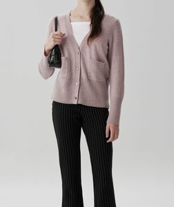Casual V-neck Pocket Cardi-Pearl – Merii