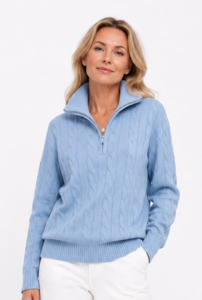 Products: Cashmere Half Zip Cable Jersey – Merii