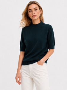 Products: Midnight Cashmere Mock Neck Top – Merii