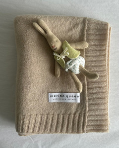 Cashmere Merino Baby Blanket - Wheat Merino Queen