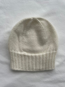 Cashmere Merino Baby Beanie - Soft White NZ Made