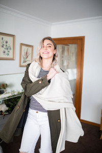 Products: Cashmere Merino Wrap Scarf Sand NZ Made