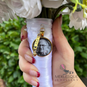 Photo Charms Custom Wedding Accessories: GOLD "LOVE" PHOTO BOUQUET CHARM