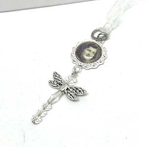 Photo Charms Custom Wedding Accessories: DRAGONFLY PHOTO BOUQUET CHARM