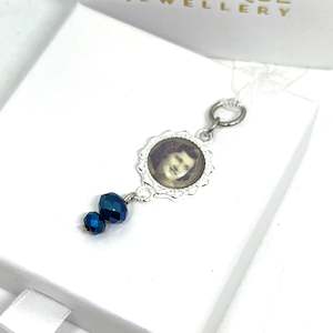 Photo Charms Custom Wedding Accessories: SOMETHING BLUE PHOTO BOUQUET CHARM