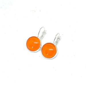 Glass Dome Earrings: SUNRISE ORANGE EARRINGS
