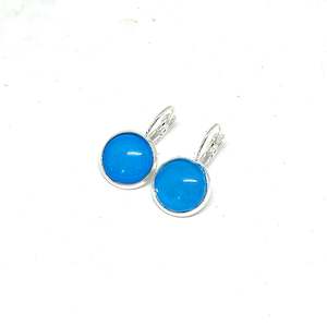 Glass Dome Earrings: TURQUOISE BLUE EARRINGS