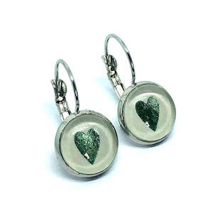 Glass Dome Earrings: MINT LOVE