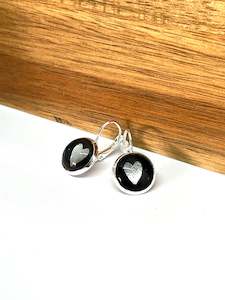 Bridemaid Earrings: SILVER METALLIC HEARTS