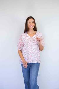 Larosela Frill-Trim V-Neck Top