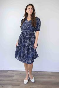 Larosela Print Back-elastic Chiffion Dress