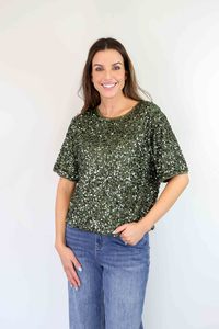 Merric Shiny Short Sleeve Top