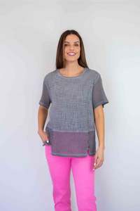 New: FairyTern Mesh Sleeve Plain T-Shirt
