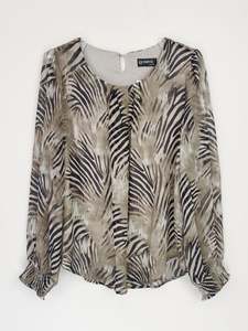 Merric Printed Top with Elastic Cuffs