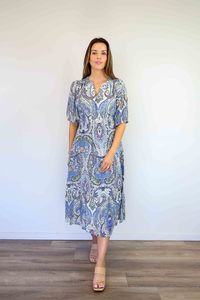 Larosela V-Neck Elastic Waist Dress