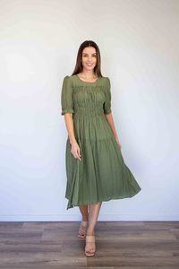 New In Dresses: Merric Plain Ealstic Waist Dress