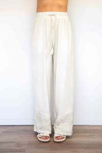 FairyTern 100% Cotton Elastic Waist Pants with Drawstring