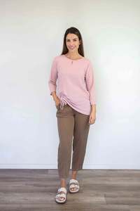 New In Bottoms: Larosela Elastic Waist Linen Pants