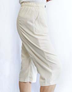Stretch Elastic Waist Casual Pants with Side Pockets