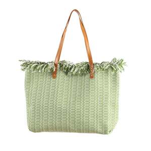 New In Handbags: Geometric Beach Tote Bag Leather Handle