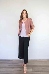 Clothing Cardis Jackets: Larosela Knitted Printed Cropped Jacket