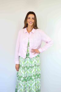 Clothing Cardis Jackets: Larosela 100%Linen Plain Jacket