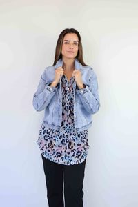 Larosela Thick Stretch 74%Cotton Jean Jacket