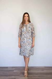 Larosela Pleads Elastic Print Dress