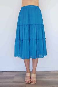 Clothing Bottoms: Merric Elastic Waist Crush Pleat Skirt