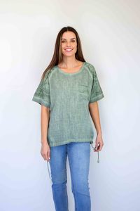 Brands Fairy Tern: FairyTern 100%Cotton Drawstring Hem Top