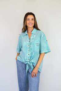 Brands Fairy Tern: FairyTern Tie Front 100% Cotton Shirt