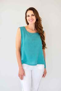 Tops Camis Tank: Larosela Side Slit Knitted Print Camisole