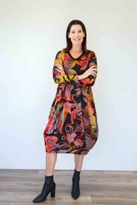 Dresses Midi Dresses: Larosela V-neck Elbow-length Double-Layer Midi Dress