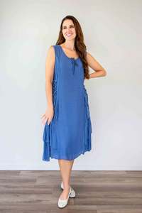 Dresses Sleeveless Dresses: Larosela Tie Neck Ruffle Bottom Sleeveless Dress