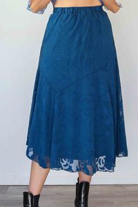 Bottoms Skirts: Larosela Sheer Print Skirt