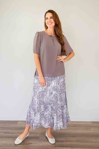 Larosela Ruffle Panels Print Skirt