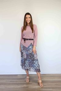 Merric Ruffle Panels Print Skirt