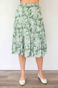 Bottoms Skirts: Merric Elastic Waist Crush Pleat Skirt