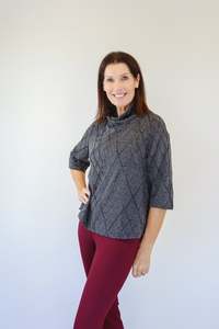 Sale: Merric Silver Wire Roll Collar Top