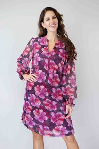 Merric Chiffon Print Longline Dress