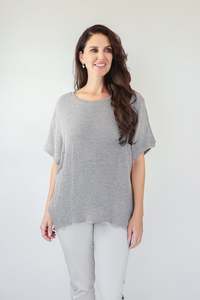 Larosela Silver Fiber Fabric Sleeveless Batwing Jumper