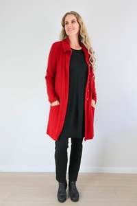 Larosela Button-front Knee-length Coat