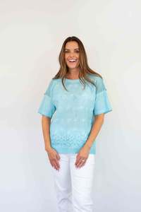 New In Tops: FairyTern Floral Embroidered Short Sleeve Top