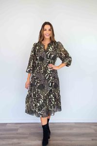 New: Merric V-Neck floral Elastic Waist Dress