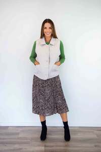 Printed midi skirt