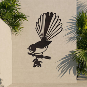 Urban art bird form: Pīwakawaka Big Bird Wall Sculpture